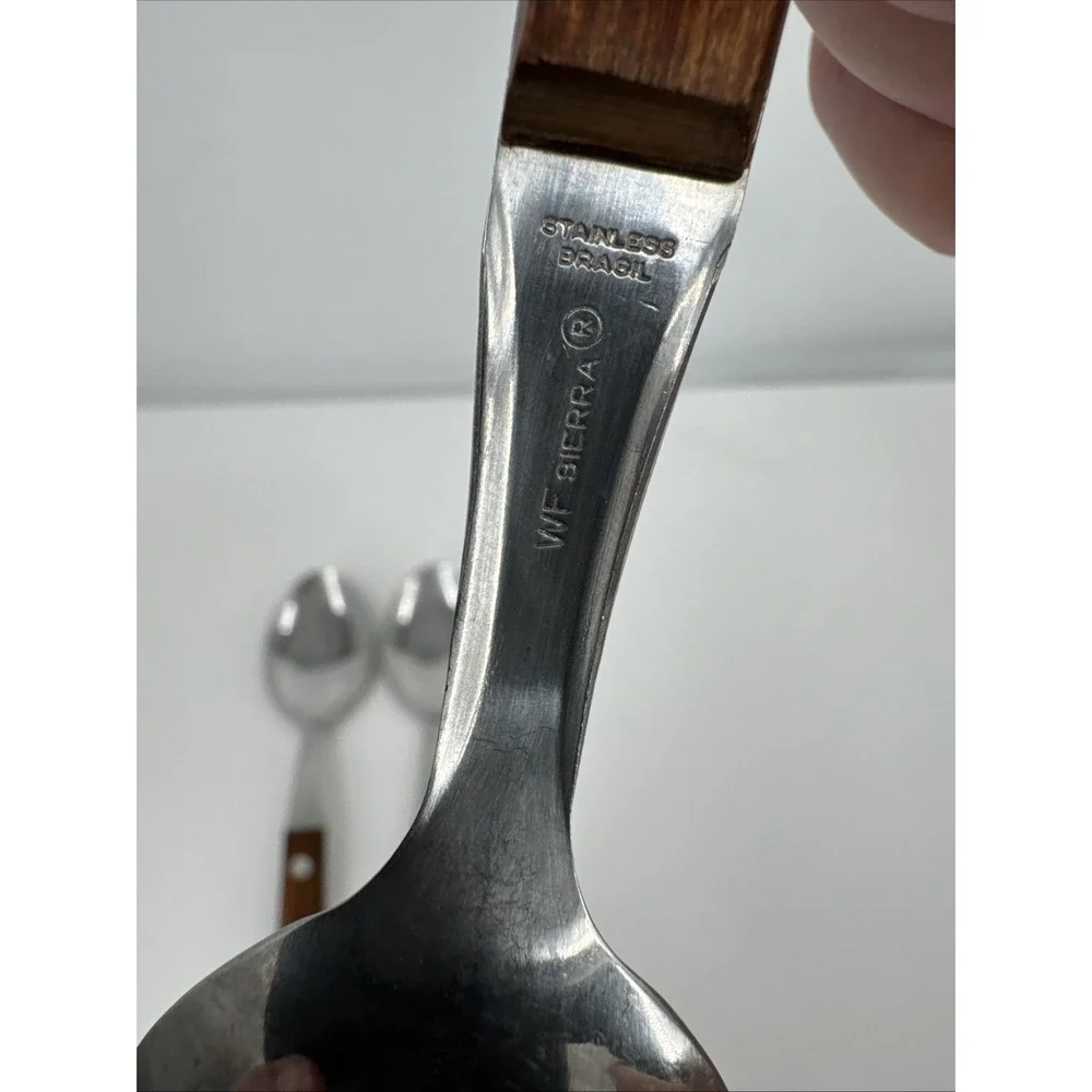 Washington‎ Forge Spoons WF Brazil Wood Handle Stainless Steel 3 Vintage